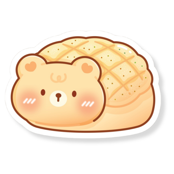 Pineapple Bun (Bo Lo Bao) Bear Waterproof Vinyl Sticker (Semi-Holographic)