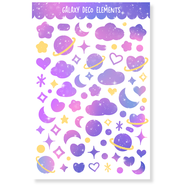 Galaxy Deco Elements Water-Resistant Sticker Sheet