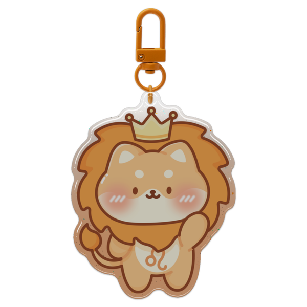 Leo Horoscope Glitter Acrylic Epoxy Keychain