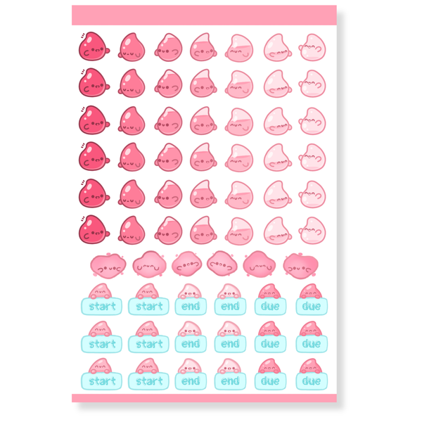 Period Tracker Water-Resistant Sticker Sheet