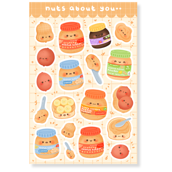 Nuts About You Water-Resistant Sticker Sheet