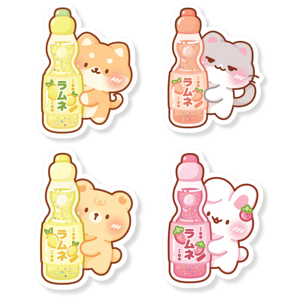 Ramune Huggers Waterproof Vinyl Stickers (Semi-Holographic)